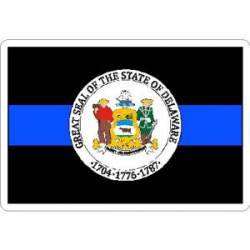 Thin Blue Line Delaware State Seal - Vinyl Sticker