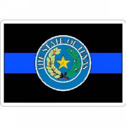 Thin Blue Line Texas State Seal - Vinyl Sticker