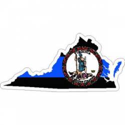 Thin Blue Line Virginia Outline State Seal - Vinyl Sticker