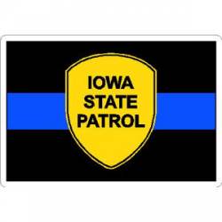 Thin Blue Line Iowa State Patrol - Vinyl Sticker