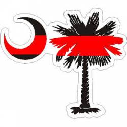 Thin Red Line South Carolina Palmetto - Vinyl Sticker