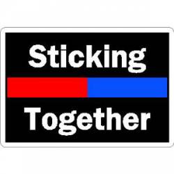 Sticking Together Thin Red & Blue Line - Sticker