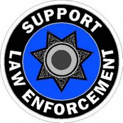 Support Law Enforcement 7 Point Badge - Vinyl Sticker