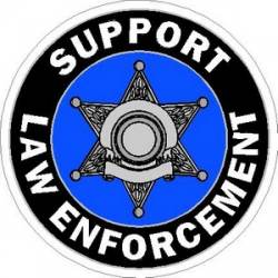 Support Law Enforcement 6 Point Badge - Vinyl Sticker
