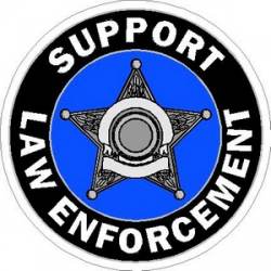 Support Law Enforcement 5 Point Badge - Vinyl Sticker