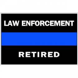 Thin Blue Line Law Enforcement Retired White - Vinyl Sticker