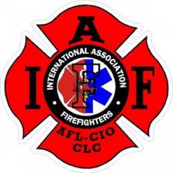 Maltese Star Of Life IAFF International Association Firefighters - Vinyl Sticker