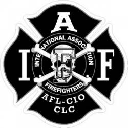 Black Skull & Cross Bones IAFF International Association Firefighters - Vinyl Sticker