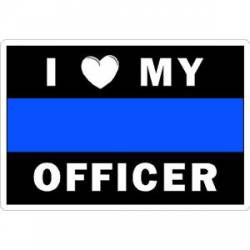 Thin Blue Line I Love My Officer White - Vinyl Sticker