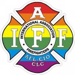 Rainbow IAFF International Association Firefighters - Vinyl Sticker