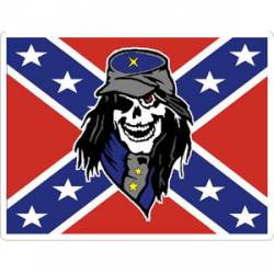 Confederate Flag With Rebel - Sticker