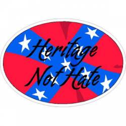 Confederate Flag Heritage Not Hate - Oval Sticker