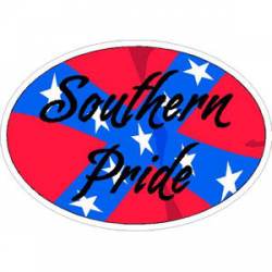 Confederate Flag Southern Pride - Oval Sticker