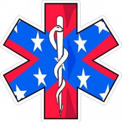 Confederate Star Of Life EMS - Sticker