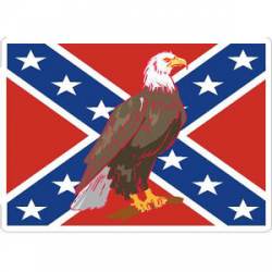 Confederate Flag With Eagle - Sticker