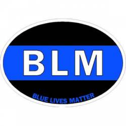 Blue Lives Matter BLM - Oval Sticker