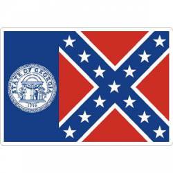 Georgia Confederate Rebel Flag - Rectangle Sticker