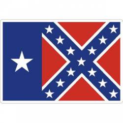 Texas Confederate Rebel Flag - Rectangle Sticker