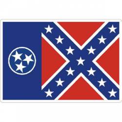 Tennessee Confederate Rebel Flag - Rectangle Sticker