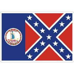 Virginia Confederate Rebel Flag - Rectangle Sticker