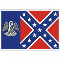 Louisiana Confederate Rebel Flag - Rectangle Sticker