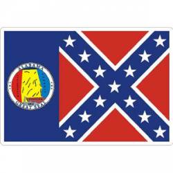 Alabama Confederate Rebel Flag - Rectangle Sticker