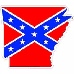 Arkansas Confederate Rebel Flag State Outline - Sticker