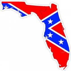 Florida Confederate Rebel Flag State Outline - Sticker