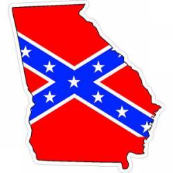 Georgia Confederate Rebel Flag State Outline - Sticker