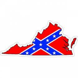 Virginia Confederate Rebel Flag State Outline - Sticker