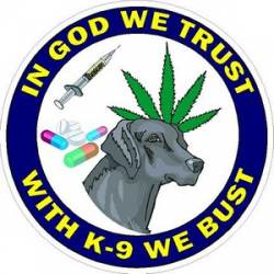 In God We Trust Back Lab K-9 - Vinyl Sticker