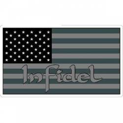 Subdued United States Flag Infidel - Vinyl Sticker