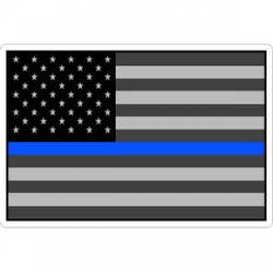 Thin Blue Line American Flag - Rectangle Sticker