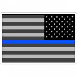 Thin Blue Line Reverse American Flag - Rectangle Sticker