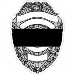 White Police Badge Black Line Mourning - Vinyl Sticker