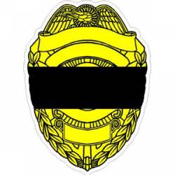 Gold Police Badge Black Line Mourning - Vinyl Sticker
