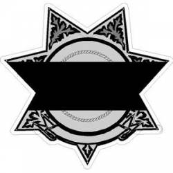 White 7 Star Sheriff Badge Black Line Mourning - Vinyl Sticker