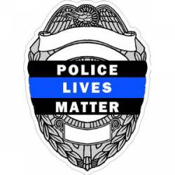 Thin Blue Line Police Lives Matter Badge Gold - Vinyl Sticker