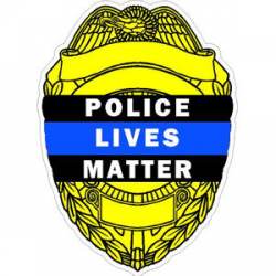 Thin Blue Line Police Lives Matter Badge White - Vinyl Sticker
