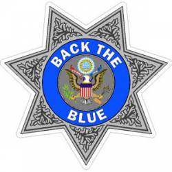 Back The Blue Sheriff 7 Point Star - Vinyl Sticker