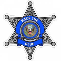 Back The Blue Sheriff 6 Point Star - Vinyl Sticker