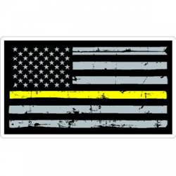 Thin Yellow Line Flag Distressed - Vinyl Sticker
