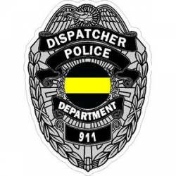 Thin Yellow Line Badge Police Dispatcher - Vinyl Sticker