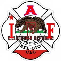 California IAFF International Association Firefighters - Vinyl Sticker