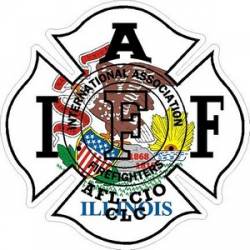 Illinois IAFF International Association Firefighters - Vinyl Sticker