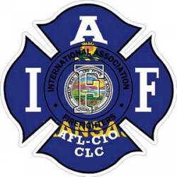 Kansas IAFF International Association Firefighters - Vinyl Sticker