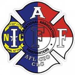 North Carolina IAFF International Association Firefighters - Vinyl Sticker
