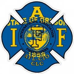 Oregon IAFF International Association Firefighters - Vinyl Sticker