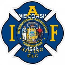 Wisconsin IAFF International Association Firefighters - Vinyl Sticker