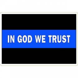 Thin Blue Line In God We Trust White - Sticker